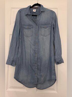 Light Wash Denim Shirt Dress